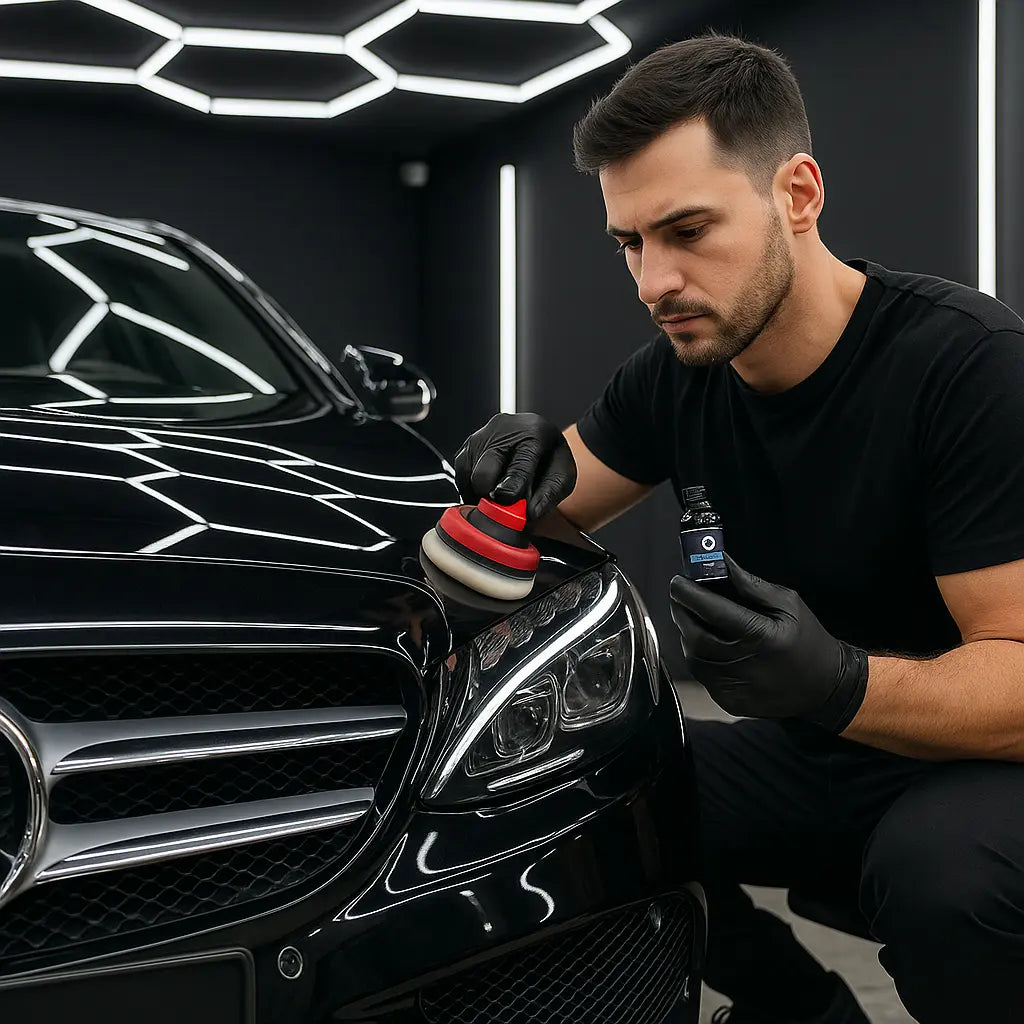 Нанасяне на керамика след пастиране и полиране – премиум защита в детайлинг студио Detail 14, Бургас